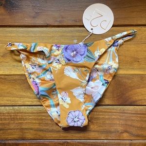 NWT P2F Mustard Floral Bikini Bottom Small